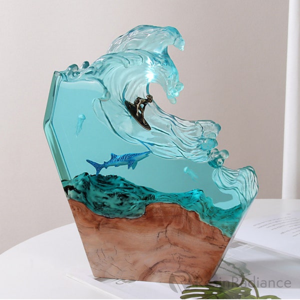 resin lamp,epoxy lamp,shark resin lamp,ocean resin lamp,resin lampe,resin art,lampe décorative,resin lamps,desk decor,decorated desk lamp