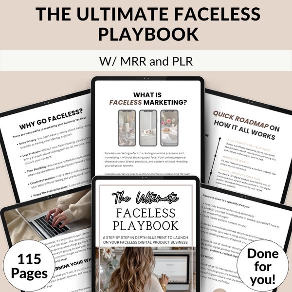 The Ultimate Faceless Playbook, Faceless Marketing Faceless Reels Selling Online on Instagram Passive Income Master Resell Rights MRR PLR