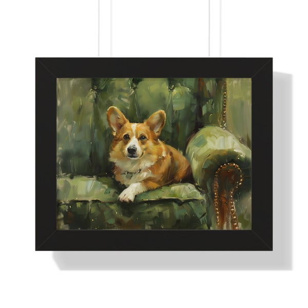 Corgi Painting, print, oil painting print, gift for dog lovers, pets, Pembroke welsh corgi