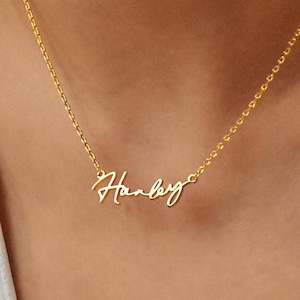 Personalized Name Necklace, Custom 18K Gold Plated Name Necklace, Minimalist Name Necklace, Christmas Gift, Mother&#39;s Day Gift, Gift for Her