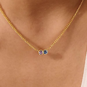 Gold Family Birthstone Necklace, Multi Birthstone Necklace, Birth Stone Necklace, Mom Jewelry, Bridesmaid Gift, Gifts For Mom,Christmas Gift