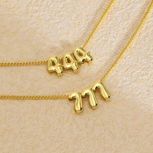 Collar con número de ángel, collar con número de la suerte personalizado, colgante elegante con número especial, collar 444 777 666, regalo de aniversario, regalo para ella