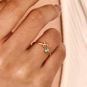 Zodiac Birthstone Ring, Constellation Ring, Zodiac Ring,Zodiac Jewelry,Birthday Gift for Her,Astrology Gift,Stacking Ring,Mother's Day Gifts