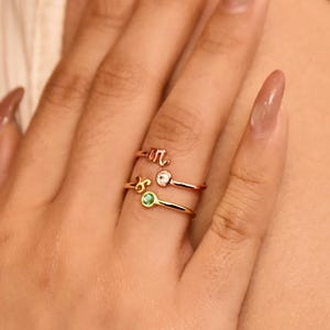Zodiac Birthstone Ring, Constellation Ring, Zodiac Ring,Zodiac Jewelry,Birthday Gift for Her,Astrology Gift,Stacking Ring,Mother's Day Gifts