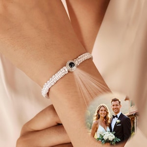 Custom Photo Projection Bracelet, Projection Picture Bracelet, Memorial Image Gift for Her, Gift for Her Him, Picture Bracelet for Women