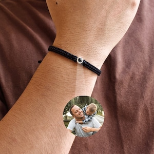 Custom Photo Projection Bracelets For Him, Personalized Rope Bracelet, Custom Photo Bracelet, Couple Bracelets, Gift For Him, Christmas Gift