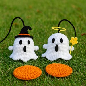 2 in 1 Halloween Baby Ghosts Crochet Pattern, Easy To Advanced Tutorial, Amigurumi PDF For Download  20825AT3