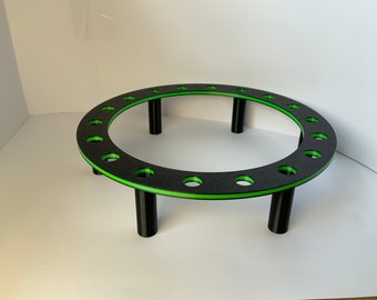 Frag rack ring placement around a rock
