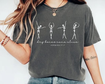 Christian Halloween Sweatshirt, Dancing Skeleton Dry Bones Come Alive Hoodie, Fall Jesus Shirts, Bible Verse Shirt, Religious Shirt