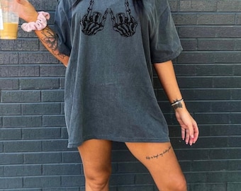 Skeleton Hand Sweatshirt, Rock On Hoodie, Concert T-shirt, Band Tee, Comfort Colors 100% Cotton