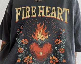 Vintage Fire-heart Shirt, Fireheart Shirt, To Whatever End T-shirt, Throne Of Glass Merch, Bookish Shirt, You Do Not Yield Tee
