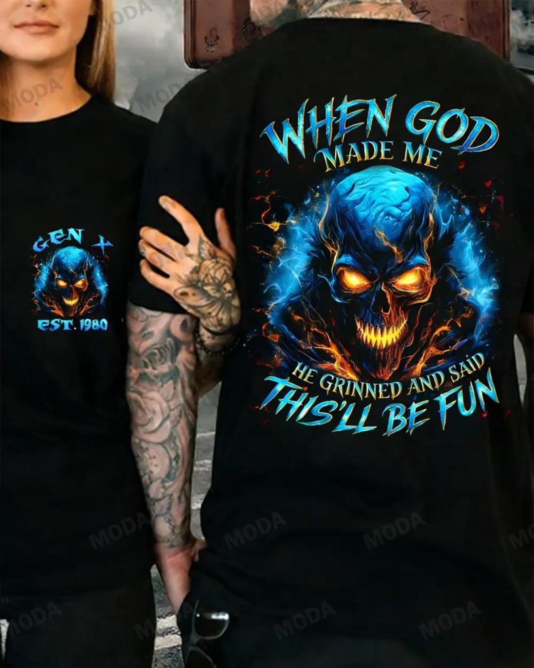 Generation X When God Made Me Custom Year Skull T-shirt, Funny