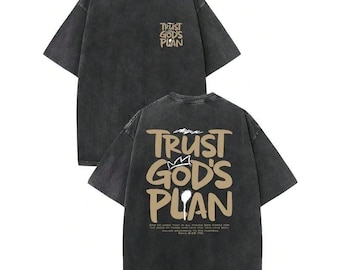 Trust God's Plan Shirt, Proverbs 3:5-6 Hoodie, Faith Sweatshirt for Men & Women, Front Left Chest and Back Print T-shit