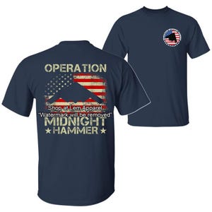 US Air Force B-2 Spirit Stealth Jet Operation Midnight Hammer with American Flag T-shirt, 4th Of July Patriotic Pride Hoodie