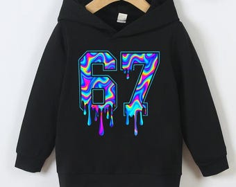 Six Seven Sweatshirt, Funny Number 67 Creative Hoodie, Six Seven 67 Bruh Meme Graphic T-Shirt, Gift For Boy and Girl