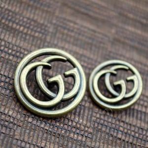 Vintage Gucci GG Interlock Bronze Buttons. 2 sizes