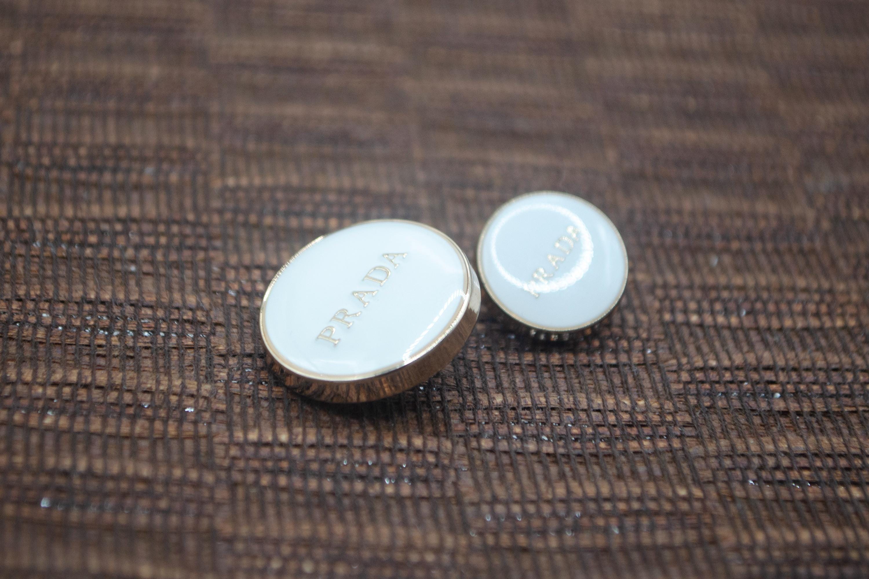 Authentic Prada Vintage White & Silver Heart Button on New Hair Clip Prada Pin Triangle - Etsy main image 4