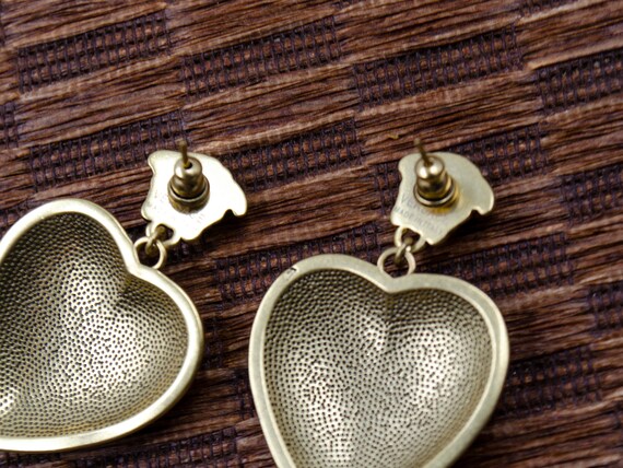 Vintage Versace Black Heart Studs earrings - image 5
