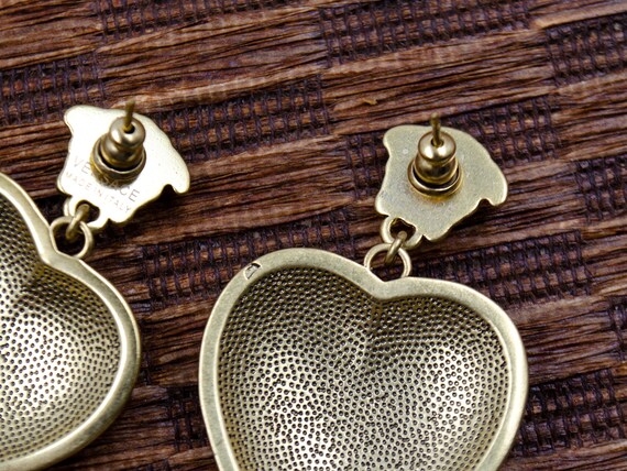 Vintage Versace Black Heart Studs earrings - image 2
