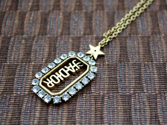 Vintage Dior JaDior Pendant Chain Metal Necklace - image 1
