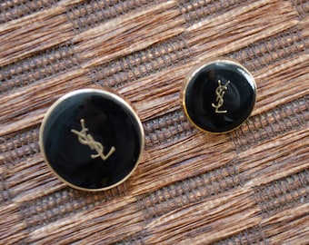 Vintage YSL Black Buttons. 2 sizes