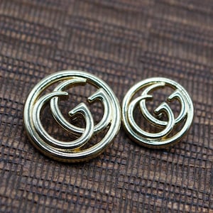 Vintage Gucci GG Interlock Gold Buttons. 2 sizes