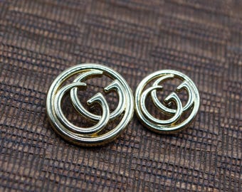 Vintage Gucci GG Interlock Gold Buttons. 2 sizes