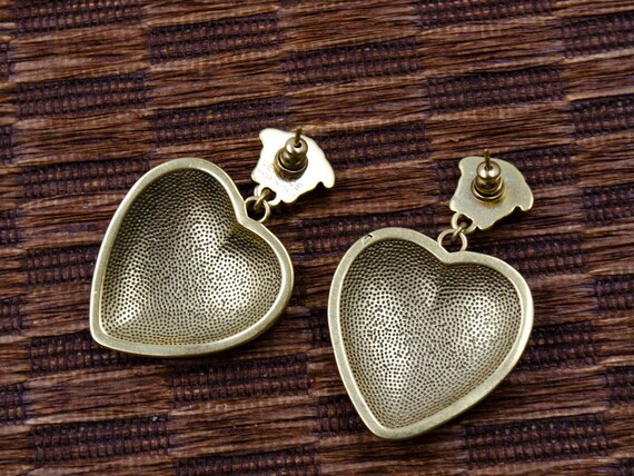 Vintage Versace Black Heart Studs earrings - image 6