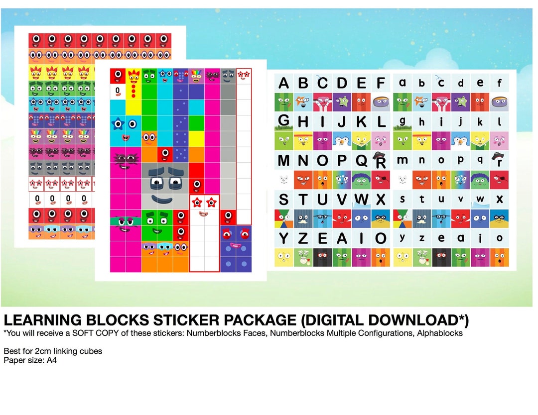 Alphablocks and Numberblocks Sticker Bundle (digital