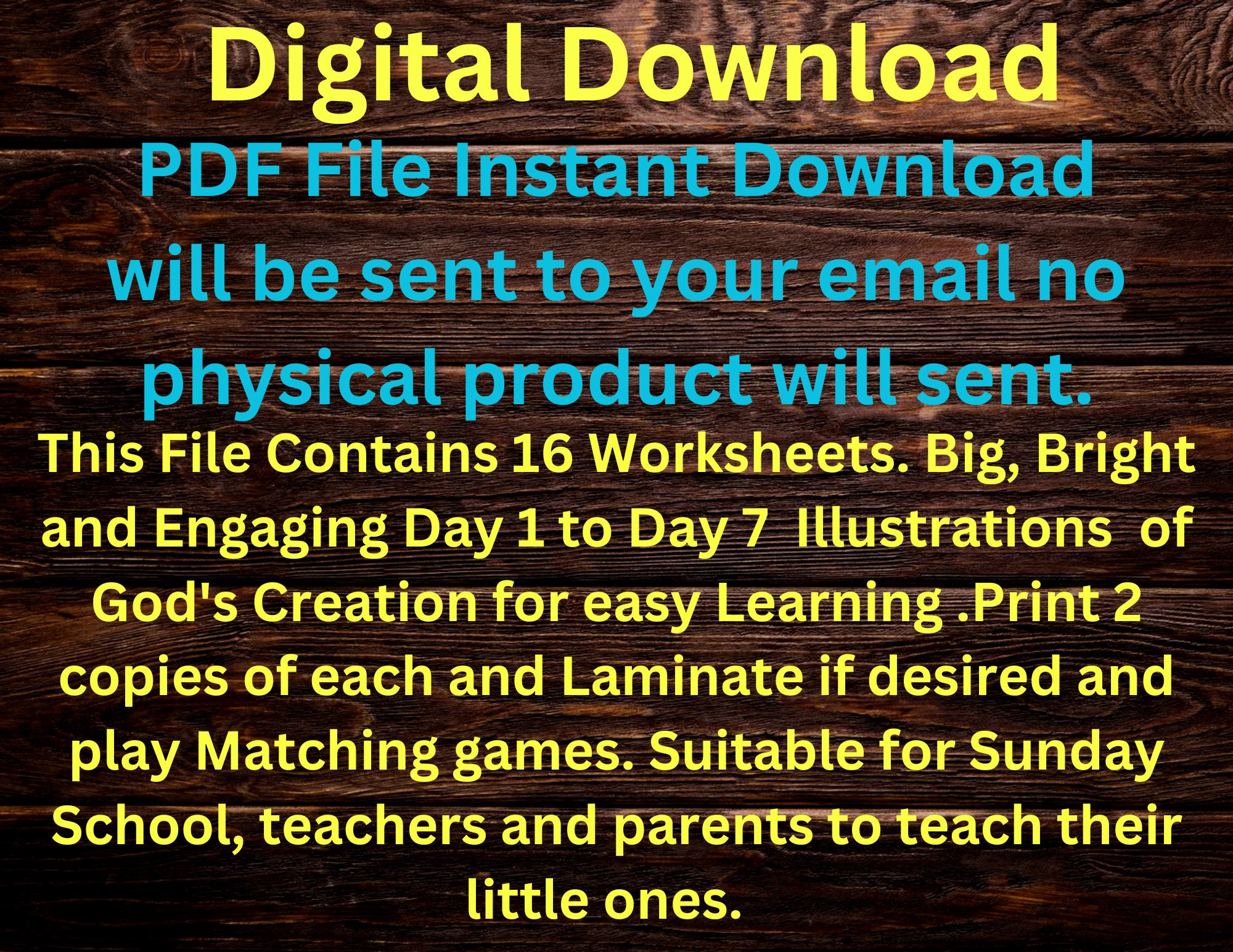God's Creation Worksheets: Bible Story Activities (digital Download) - Etsy