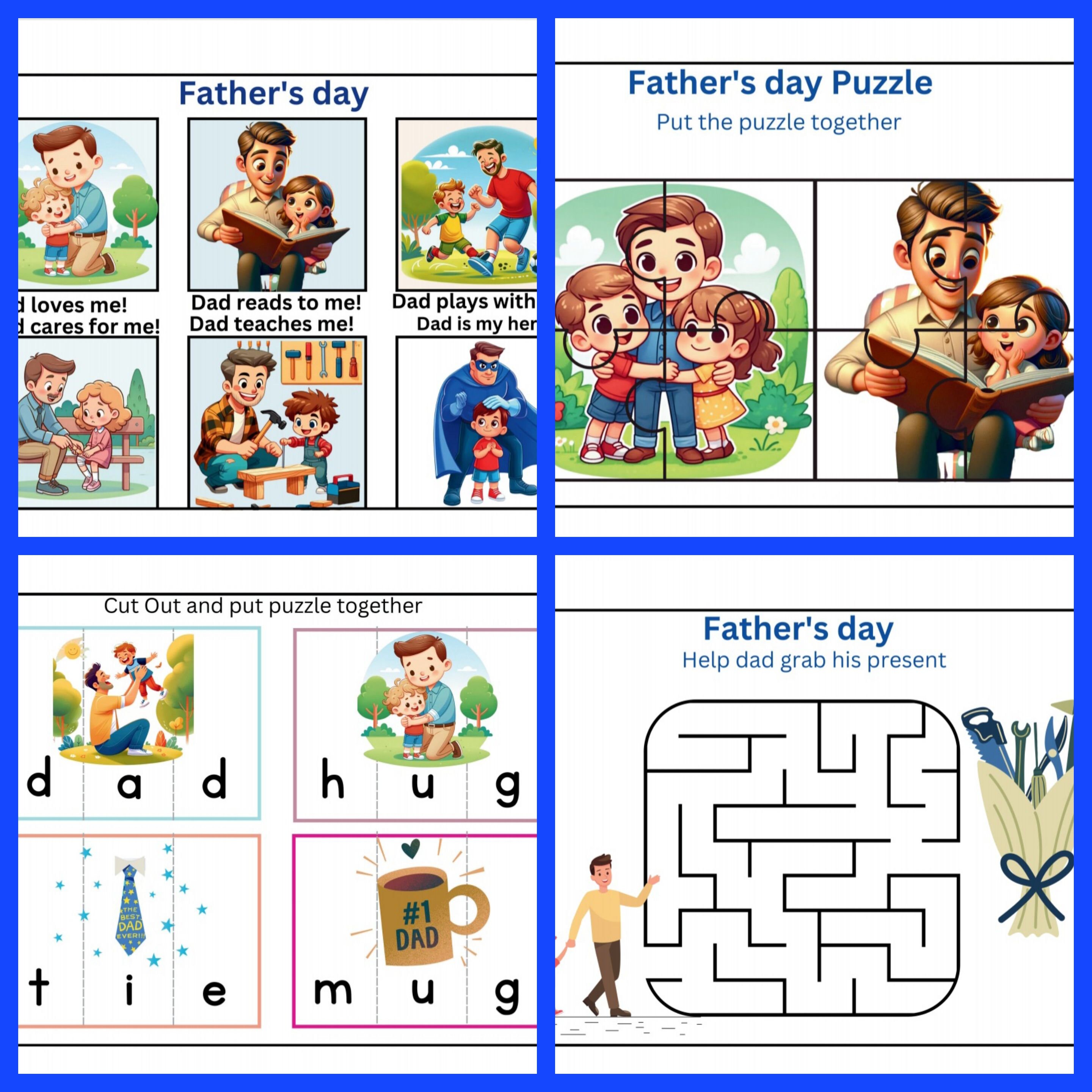Father's Day Coloring Pages-dad Theme Coloring Pages-kids Printable ...
