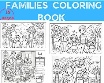Family Coloring Worksheets | Families Diversity| Families Printables | Families Coloring Pages | Sunday School Printables |Homeschool Pages