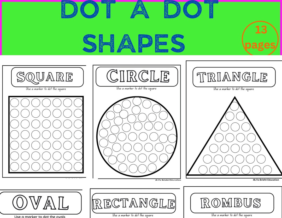Shapes Worksheets Dot A Dot Shapes Learning Shapes Preschool