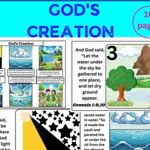 Days of Creation|God&#39;s Creation| Bible Story Activities| Sunday School Lesson| Genesis Lesson| Homeschool Printables| Christian Resource