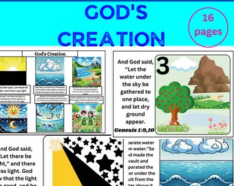 Days of Creation|God&#39;s Creation| Bible Story Activities| Sunday School Lesson| Genesis Lesson| Homeschool Printables| Christian Resource
