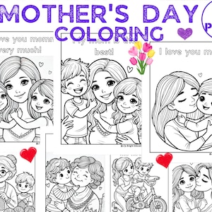 Mother&#39;s Day Coloring Pages|Mom Themed Coloring Pages|Kids Printable|Mother&#39;s Day Activity for kids|Homeschool Printable|moms coloring page