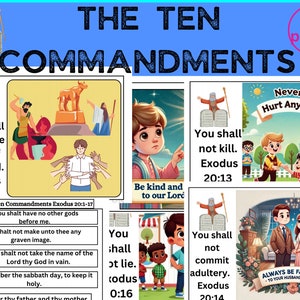 Ten Commandments Worksheets: Kids Bible Activity (Instant Download)