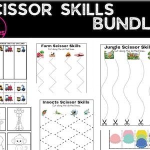 Scissor Skills- Cutting Practice- Preschool Worksheets-Kids Printable-Preschool Printables-Homeschool Printable-Instant download