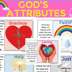 Atributos de Dios / Attributes of God / Atributos de Dios / Imprimibles de la Biblia / Lección bíblica / Imprimibles de la escuela dominical / Imprimibles para la educación en el hogar /