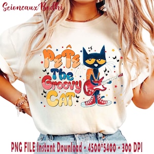 Pete The Cat The Groovy Cat Png, Pete The Cat Too Cool For School Png, For Kid, Cat Lover, Children Book, Kindergarten Teacher png