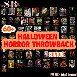60+ Vintage Halloween Horror Characters Png Bundle, Halloween Bundle, Retro Horror Png Bundle, Scary Movie , Horror Png, Horror Halloween