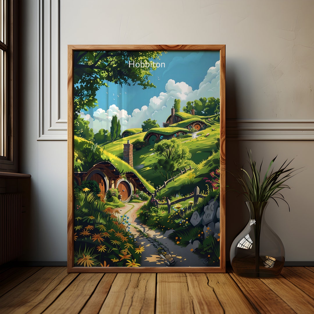 The Lord of the Rings Poster Hobbiton Bag End Art Print Shire, JRR ...