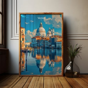 Venice Poster Italy Art Print, Sights Italy, Canale Grande Print, Italy Travel Poster, Digital Download