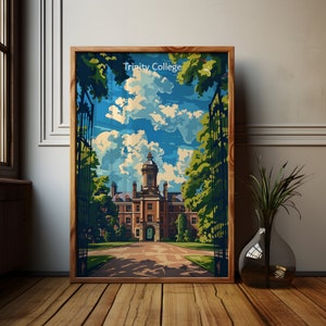 Poster of Trinity College Dublin The Historic Entrance, Ireland Wall Art, Ireland Poster, Dublin Wall Art, Dublin Art Print, Trinity