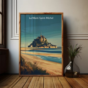 Cartel del Mont Saint Michel, Normandía Francia, Abadía Benedictina, Majestuoso Castillo en una Isla, Cartel de la Sala de Estar
