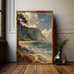 Rügen Baltic Sea Poster, Chalk Cliffs Poster, Beach Baltic Sea Island, Digital Download