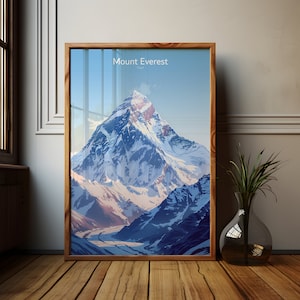 Poster des Mount Everest: Berg im Himalaya, Höchster Punkt der Erde, Mount Everest Base Camp, Geschenk Gipfelstürmer