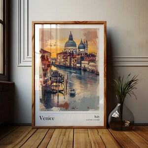 St. Mark&#39;s Basilica Venice Poster Italy Art Print, Sights Italy, Canale Grande Print, Italy Travel Poster, Digital Download