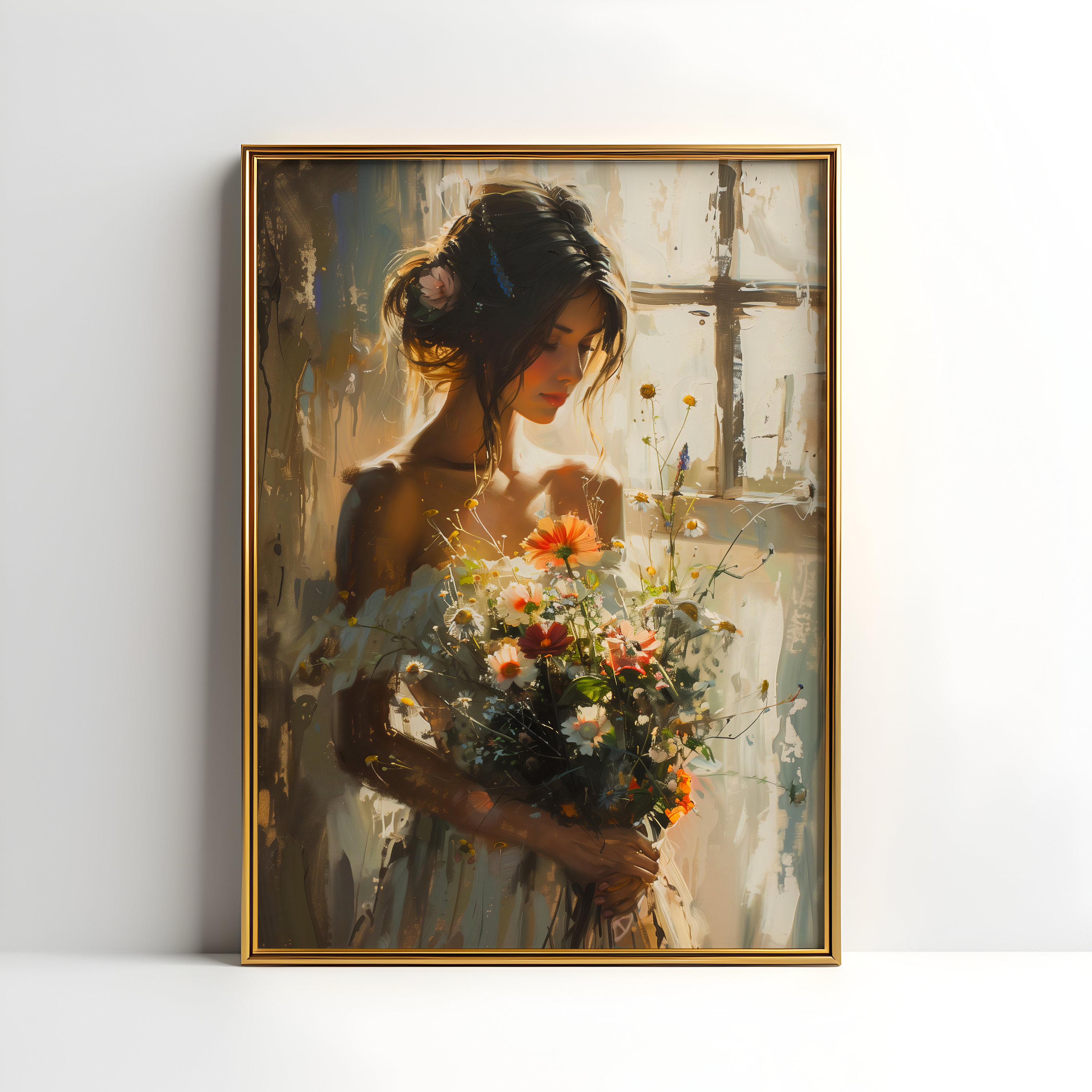 Romantisches Blumenmädchen Wandbild – Feminines Boho Kunstwerk Im Vintage  Stil – Fine Art Print Für Schlafzimmer \u0026 Wohnzimmer Dekor - Etsy, image size:3000x3000