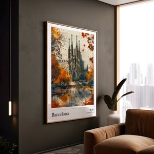 Poster di Barcellona della Sagrada Familia, regalo per le vacanze, stampa artistica, download istantaneo immagine 7